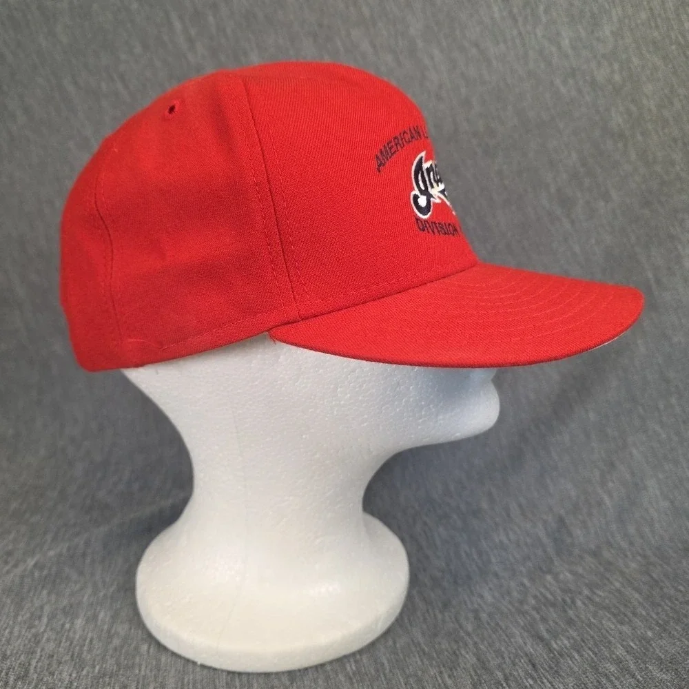 New Era Cleveland Indians Hat Red Snapback 1996 Div Champ Y2K Vintage Made USA‎